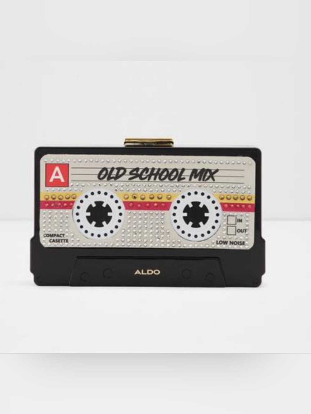 ALDO Black, Cream & Red 'Old School Mix' Cassette Clutch